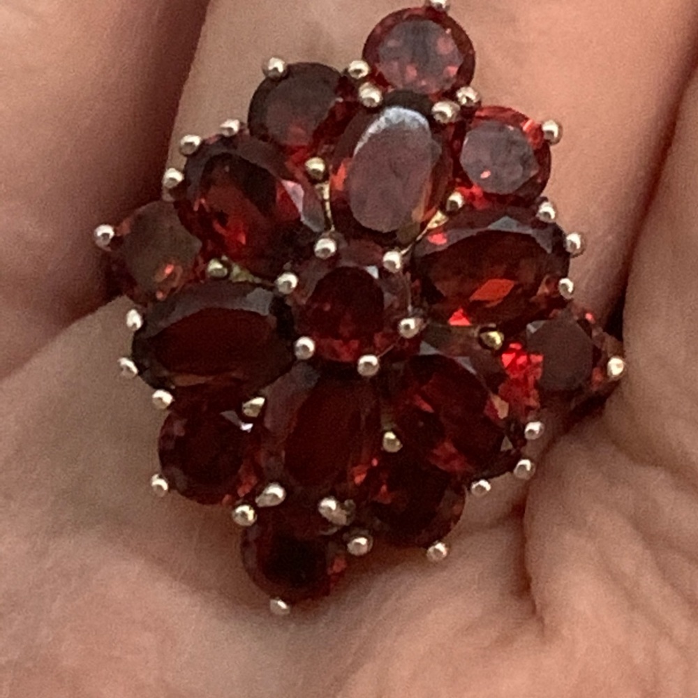 Beautiful genuine garnet ring in sterling silver - Picture 4 of 6